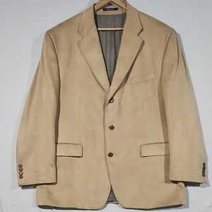 Chaps Ralph Lauren Vintage Men's‎ Tan Faux Suede Blazer Jacket Sport Coat 46R